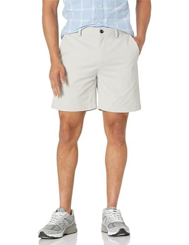 Image of Amazon Essentials Men's Slim-Fit 7" (18cm) Chino Shorts, Grey, 32W