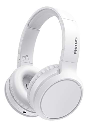 Image of Philips Audio H5205WT/00 Over-Ear Wireless Headphones with Mic and BASS Boost Button (Bluetooth, 29 Hours Play Time, Quick Charging Feature, Noise Isolation, Compact Folding) Light Grey