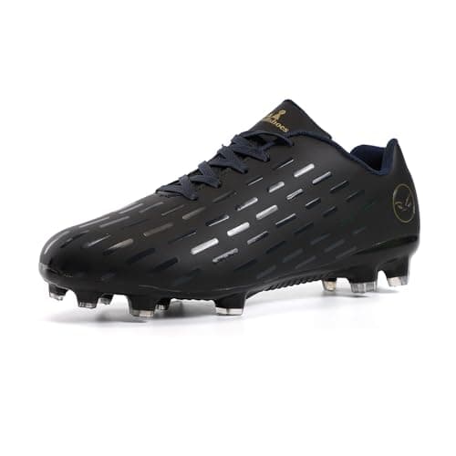 Image of GWMDKI Junior Black Football Boots Cleats Professional Mens FG/AG Spikes Soccer Shoes Training Sneakers Black 11.5UK