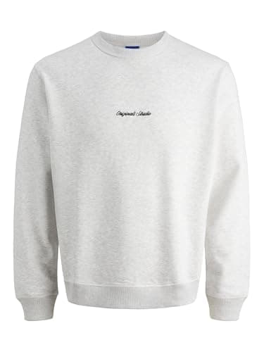 Image of JACK & JONES Mens Crew Sweater White Melange M
