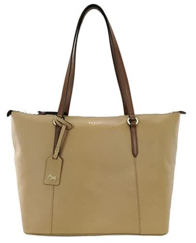 Image of RADLEY Tote Shoulder Bag Medium to Large Zip Top Handbag Angel Street (Tan) Brown