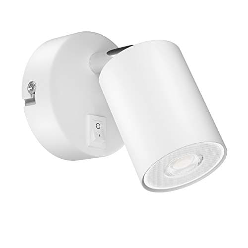 Image of ledscom.de Wall spot WAIKA, Single Light, with Switch, GU10, White matt, incl. 468lm LED GU10 lamp, Warm-White