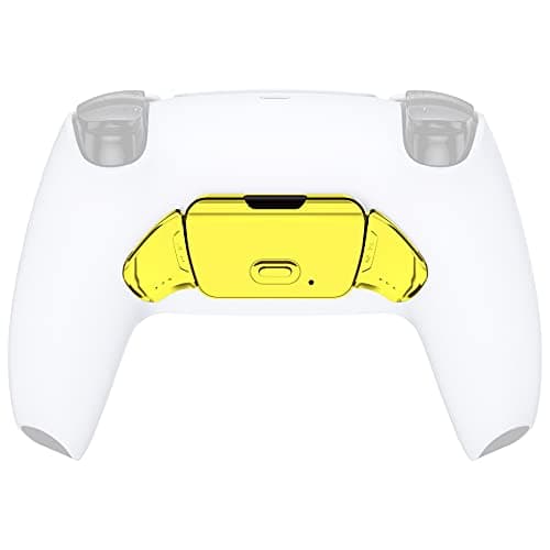 Image of eXtremeRate Chrome Gold Replacement Redesigned K1 K2 Back Button Housing Shell for PS5 Controller RISE Remap Kit - Controller & RISE Remap Board NOT Included