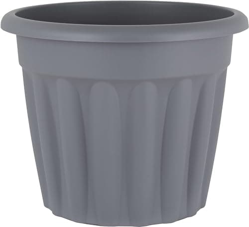 Image of JMS we create smile 50cm Large Plastic Planter - 42L Litre Lightweight & Weather Resistant | Durable Design Gardening Tub Decorative Flower Pot Plant Herb Suitable for Indoor or Outdoor Use (Grey)