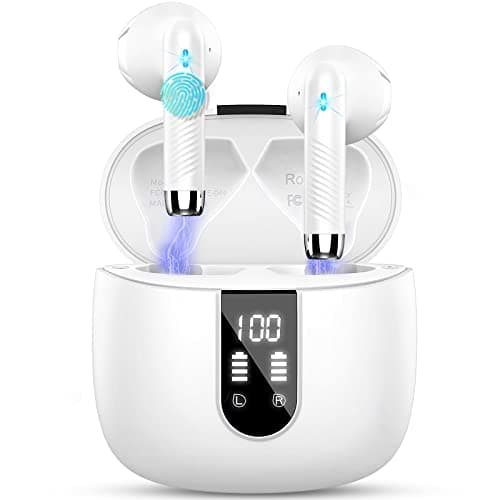 Image of Wireless Earbuds, Bluetooth 5.4 Headphones NEW Wireless Headphones with 4 ENC Mic, 56H Bluetooth Earphones in Ear Noise Cancelling Deep Bass, Mini Ear Buds Bluetooth Earbuds IP7 Waterproof LED Display