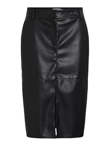 Image of Vila Vidagmar Hw Midi Coated Skirt - Noos Black