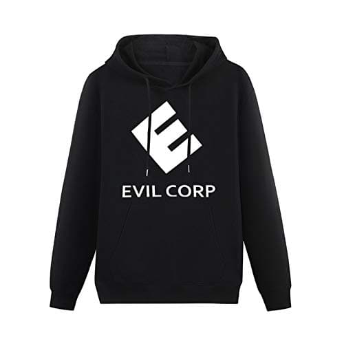Image of Evil Corp MR Robot Cool Fsociety Hacker Anonymous Funny Hoodies Long Sleeve Pullover Loose Hoody Mens Sweatershirt Size 3XL Black