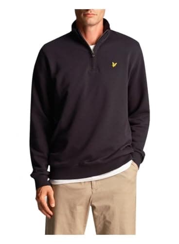 Image of LYLE & SCOTT Men's Quarter Zip Sweatshirt, XL, Dark Navy