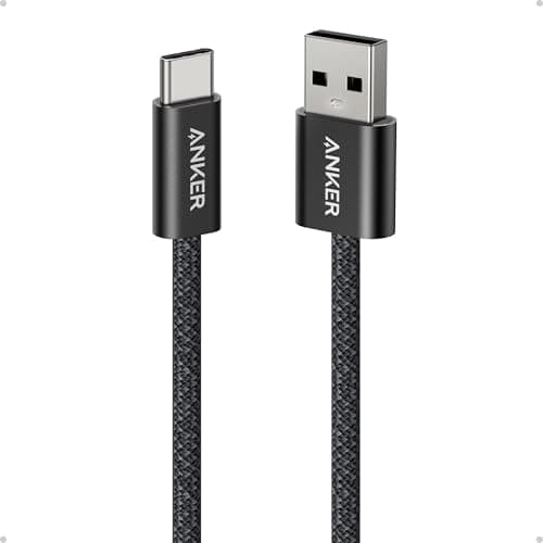 Image of Anker Zolo USB-A to USB-C Charger Cable, 1 m Durable Braided Type-C Fast Charging Cable with Slim Connector, Seamless CarPlay, For iPhone 17/16/15, iPad Pro, Samsung Galaxy, More(Black)