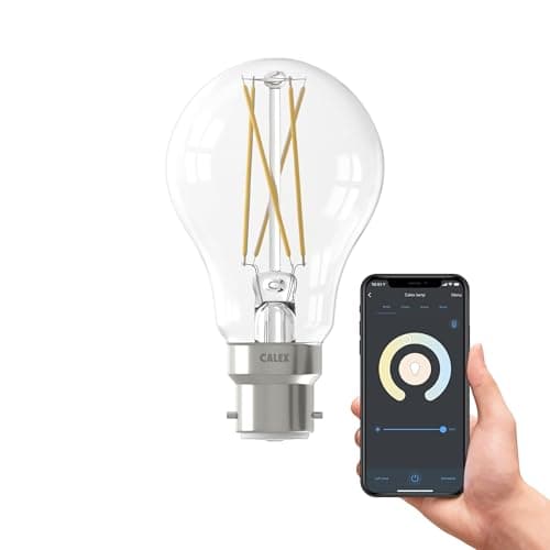 Image of CALEX - Smart Filament Bulb B22, WiFi LED Bulb, Warm White Light, Clear, App and Works with Amazon Alexa and Google Home, 7W