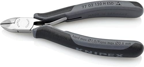 Image of KNIPEX Electronics Diagonal Cutter with Carbide Cutting Edges ESD with Multi-Component Handles 120 mm, 77 02 120 H ESD