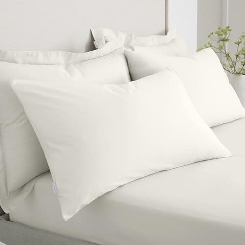 Image of Bianca 200 Thread Count Cotton Percale Standard Pillowcase Pair Cream