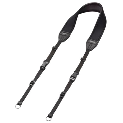 Image of Hama 2in1 130" Neoprene Straight Camera Strap Black