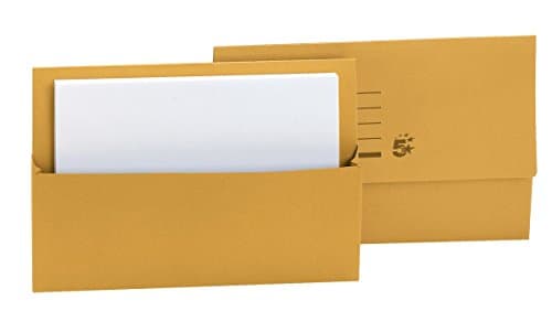 Image of 5 Star Office Document Folder Wallet Half Flap Foolscap 250gsm Capacity 32mm Yellow (Pack 50)