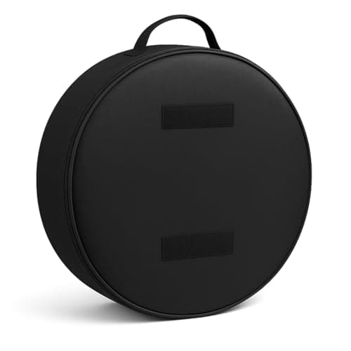 Image of Car Spare Wheel Tyre Storage Bag - 75 cm Diameter - 26 cm Width - Waterproof Cover, Carry Handle, Anti-Slip Carpet-Grip Pads and Zip - Fits Space Saver Donut and Full-Size Wheels - UK Car Boot Storage