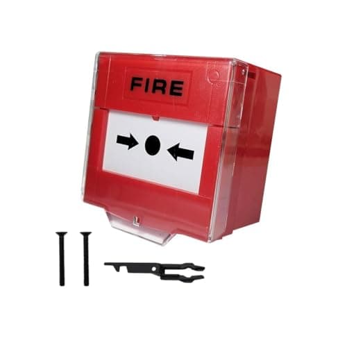 Image of Alnicov Resettable Call Point with Alarm Sounder Lift Cover Protector, Surface Mount with LED Status Indicator, Red Plastic, Emergency Exit Door Lock Release Switch