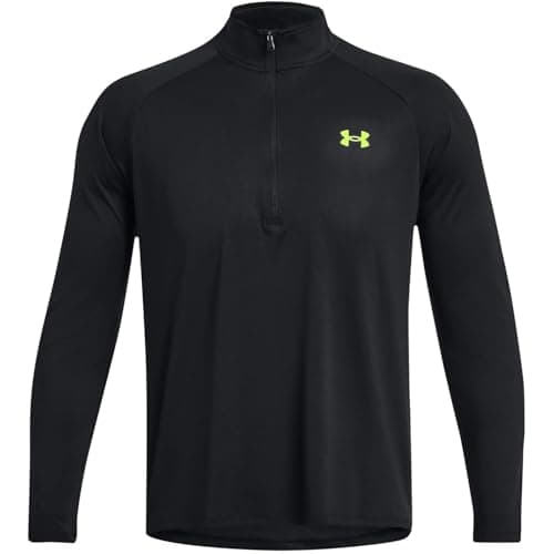 Image of Under Armour Mens Tech Half Zip Top Sports Training Top Black XL