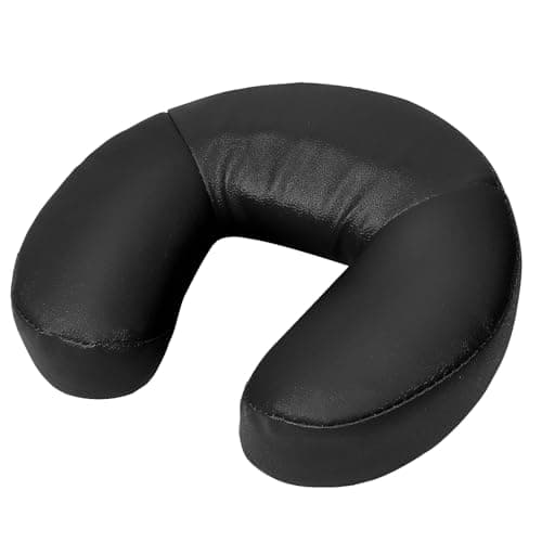 Image of EBANKU Universal Massage Face Cushion Pillow, Face Neck Head Massage Cushion Crescent Headrest for Massage Tables Spa Beds Chairs (Black)