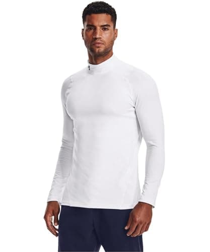 Image of Under Armour Men UA CG Armour Fitted Mock, Warm Base Layer Top for Men, Compression Shirt for Running, Skiing, Winter Cold Weather Fitness Top