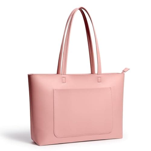 Image of KALIDI Pink Tote Bag Large Leather Work Tote Bags For Women Handbags For Women Tote Bag With Zip For School Uni