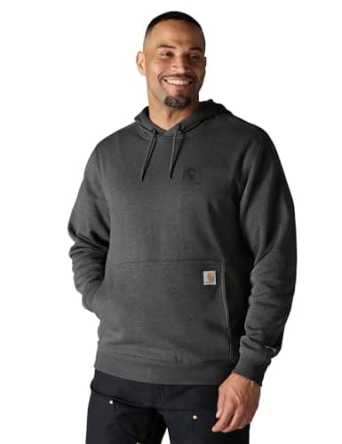 Image of Carhartt Men's Force Relaxed Fit Lightweight Logo Graphic Sweatshirt, Carbon Heather, S