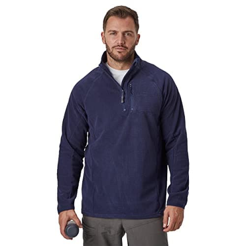 Image of Peter Storm Men’s Grid Half-Zip Fleece with High Neck & Zipped Chest Pocket, Warm, Soft & Comfortable Midlayer Pullover (UK, Alpha, XXL, Regular, Regular, Navy)