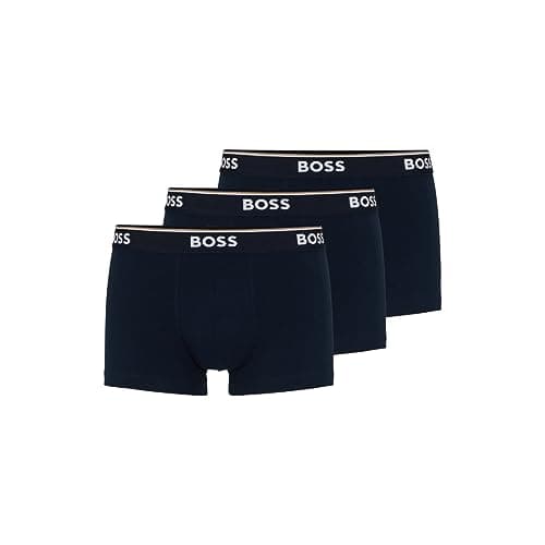 Image of BOSS Men's 3-Pack Power Cotton Stretch Trunks Boxer Shorts, Peacock Blue, S