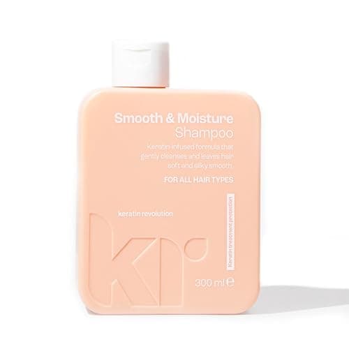 Image of Keratin Revolution Smooth & Moisture Shampoo 300ml - Sulfate-Free Hydrating Hair Cleanser with Keratin for Gentle Frizz Control - Softness, Shine & Strength - Ideal for Dry, Damaged, Treated Hair