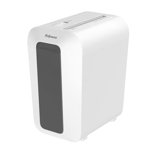 Image of Fellowes Powershred LX65 Paper Shredder for Home Office - 10 Sheet Cross Cut with 22 Litre Bin - High Security P4 - White