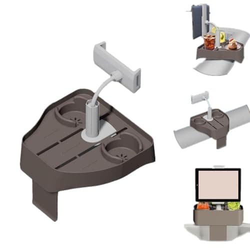 Image of Carroterr 3-in-1 Adjustable Hot Tub Tray Table with Cup Holder Phone Holder, Black ABS Material, Fits Inflatable Pools/Spas