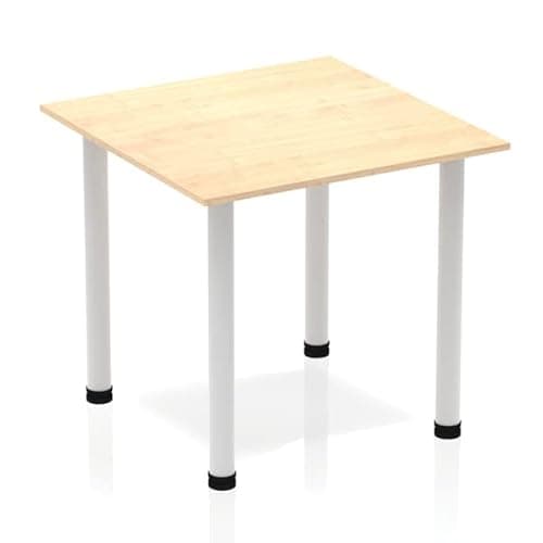 Image of Dynamic Office Solutions Impulse Square Table with Post Leg Maple Silver 800