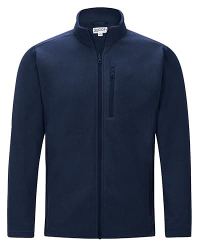 Image of 33,000ft Mens Fleece Jackets Lightweight Warm Full Zip Casual Coat Microfleece Sweater Outerwear Running Jacket for Outdoor Hiking Travelling Dark Blue L