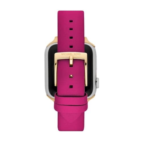 Image of Michael Kors Watch for women bands for Apple Watch movement case size with a leather strap MKS8061E, Pink, 38/40/41MM:42/44/45/49MM-20MM, Casual