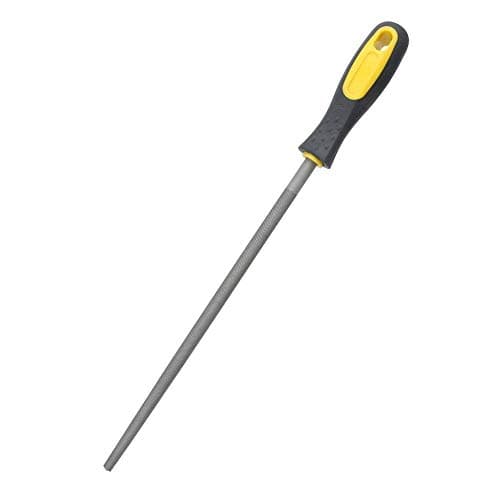 Image of Fdit 10 Inch Round File with Ergonomic Metal Handle Coarse File Tools High Carbon Steel Hand File Tools for Woodworking(3#)