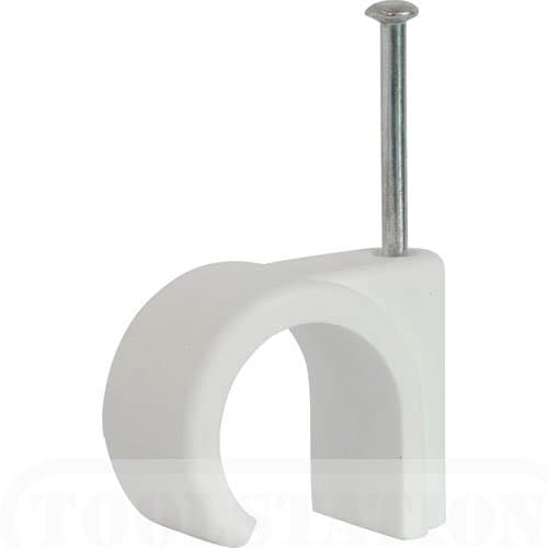 Image of Talon NCW28 Nail-in Pipe Clip, White, 28 mm, Set of 100 Piece