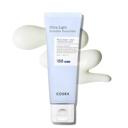 Image of COSRX Ultra-Light Invisible Sunscreen SPF 50 Face Moisturiser, PA++++ Korean Sunscreen, Non Oily Sun Cream, UVA/UVB Protection, Daily Hydrating Sun Lotion, No White Cast 50ml