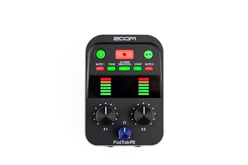 Image of ZOOM P2 PodTrak – Mobile podcast recorder with 2x USB microphone connection, podcasting mixer and interface for professional recordings on the go, black
