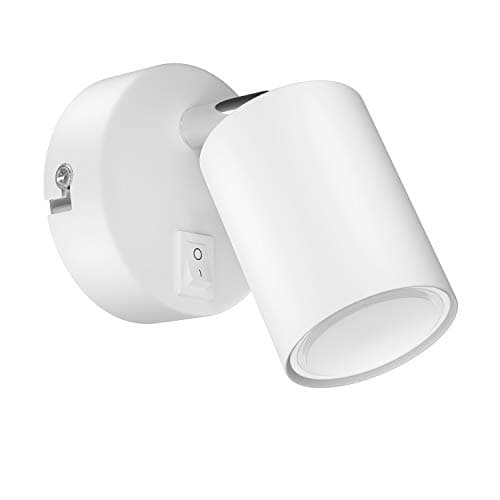 Image of ledscom.de Wall spot WAIKA, Single-lamp, with Switch, GU10, White matt, incl. 630lm LED GU10 lamp, Warm-White