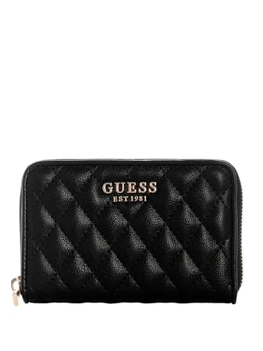 Image of Guess Atabey SLG QG9894140-BLA Women's Wallet in Medium Rice Round Black
