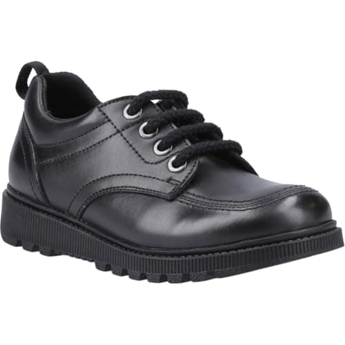 Image of Hush Puppies Keeley Leather Girls's Black Lace-Up Shoes - UK 5
