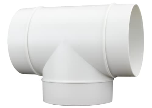 Image of Vents 150mm Round Ducting T-Piece – 6” Plastic Vent Tee Connector for Bathroom & Kitchen Ventilation