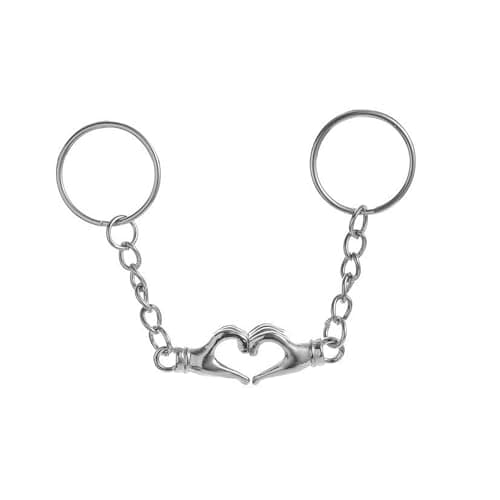 Image of FEZTGVOFA 2 Pcs Personalised Couples Keyring, Gesture Heart Splicing Design, Matching His and Hers Keychain, for Boyfriend Girlfriend Husband Wife, Valentine's Day Anniversary Wedding Gift Keychain