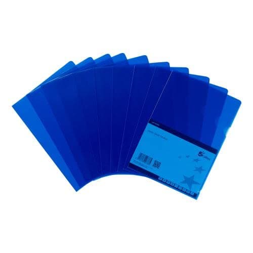 Image of 5 Star Office Folder Embossed Cut Flush Polypropylene Copy-Safe Translucent 110 Micron A4 Blue [Pack 25]+ Free finchley Refill Pen (2)