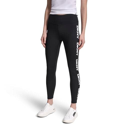 Image of DKNY Womens HW 7 8 LeggingsWomens Black/White 10