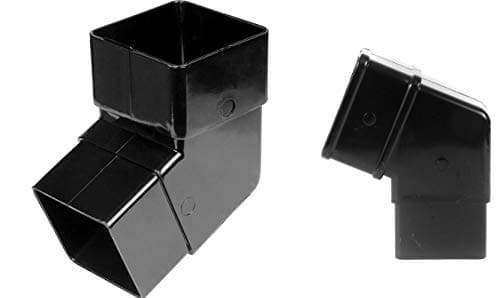 Image of FLOPLAST 65mm Square Downpipe 112.5 Degree Offset Bend - Black - PACK OF 2