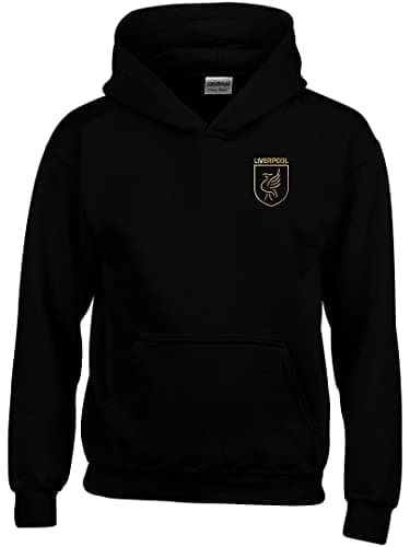 Image of Cyclops Print Liverpool Football LiverBird Crest Design HOODIE MENS BLACK 2XL