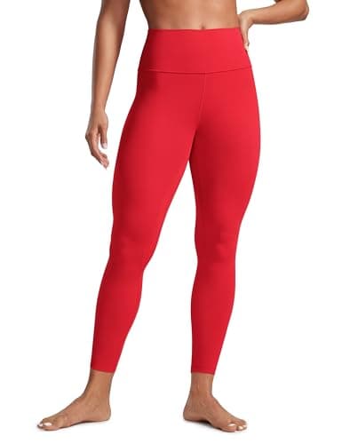 Image of CRZ YOGA Butterlift 25'' Women's High Waisted Sports Leggings - Pilates Gym Trousers Buttery-Soft Yoga Pants Aurora Red 12