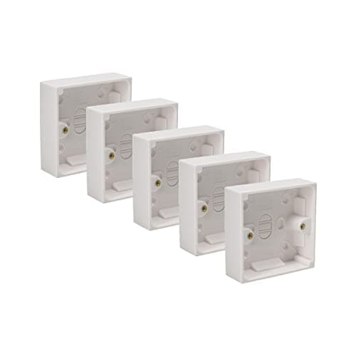 Image of Axiom Surface Mounted Back Box Pattress Single 1 Gang 25mm Deep Electrical Socket, White (5)