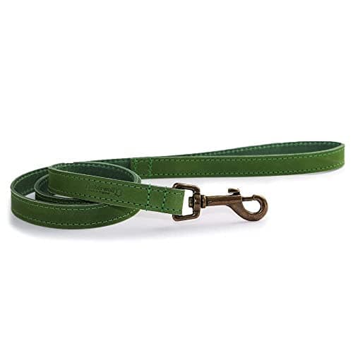 Image of Ancol Timberwolf Leather Lead Green 1mx19mm