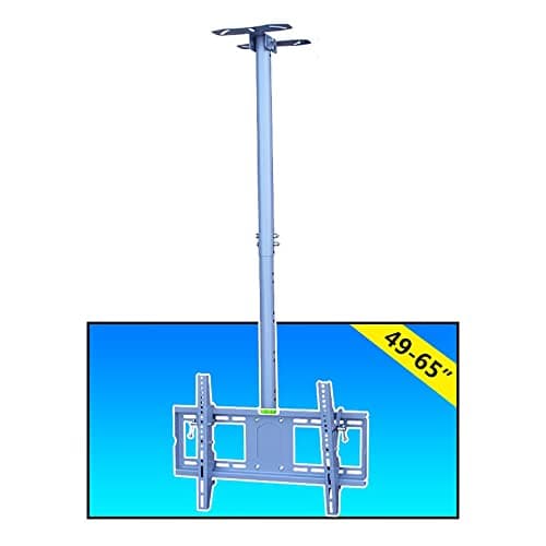 Image of Telescopic TV Ceiling Mount Swivel & Tilt Design for 49-65 Inch TVs Supports Up to 50kg Perfect for Home Theater & Space-Saving Solutions